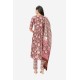 Maroon Floral Print Pure Cotton A-line Kurta Set With Dupatta | Elegant | Classy | Floral printed Maroon Floral Print Pure Cotton A-line Kurta Set With Dupatta | Elegant | Classy | Floral printed
