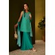 Rama Green Straight-cut Silk blend fabric ,Shell Work Kurta sharara and Dupatta Set | Traditional Collection |Elegant and Stylish | Festive wear