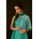 Rama Green Straight-cut Silk blend fabric ,Shell Work Kurta sharara and Dupatta Set | Traditional Collection |Elegant and Stylish | Festive wear