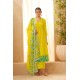 Lemon Yellow Silk Blend Floral Printed Flared Kurta Palazzo and Dupatta | Traditional Collection | Floral printed |Stylish and Elegant 