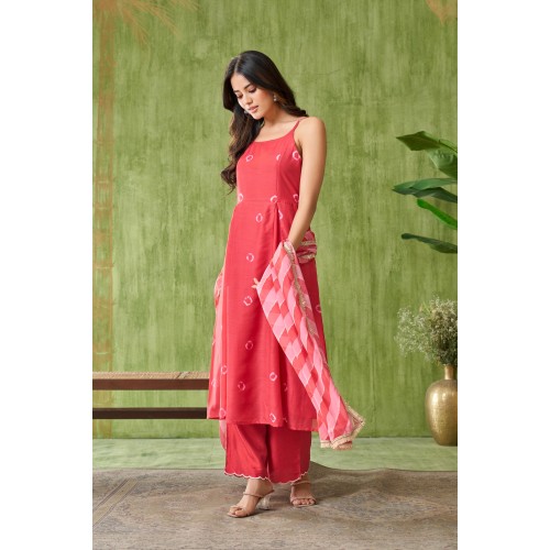 Pink Dyed Regular Square Neck Sleeveless Straight Kurta with palazzo & Dupatta | Stylish | Elegant | Festive wear Pink Dyed Regular Square Neck Sleeveless Straight Kurta with palazzo & Dupatta | Stylish | Elegant | Festive wear
