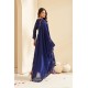 Navy Blue Floral Embroidered V-Neck A-Line Kurta with Palazzos & Dupatta | Traditional Collection | Ethnic | Festive wear 