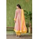  Yellow Floral Printed Cotton Angrakha Kurta with Gotapati Work pants and Dupatta | Traditional Collection | Stylish and Elegant | Festive wear 