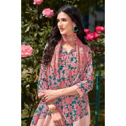Pink Cotton Blend Straight Floral Printed Kurta Set with Dupatta | Elegant and Classy | Festive wear 