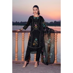 Black Roman Silk Embroidered Straight Kurta Set with Dupatta | Traditional Collection | Elegant and Classy | Festive wear 