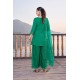 Green Roman Satin Short Embroidered Kurta , Sharara Set with Dupatta | Stylish | Traditional Collection | Ethnic | Classy Green Roman Satin Short Embroidered Kurta , Sharara Set with Dupatta | Stylish | Traditional Collection | Ethnic | Classy