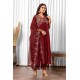 Maroon silk blend Flared Embroidered Anarkali Kurta Set with Dupatta | Traditional Collection | Ethnic | Embroidery work | Festive wear Maroon silk blend Flared Embroidered Anarkali Kurta Set with Dupatta | Traditional Collection | Ethnic | Embroidery work | Festive wear