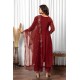 Maroon silk blend Flared Embroidered Anarkali Kurta Set with Dupatta | Traditional Collection | Ethnic | Embroidery work | Festive wear Maroon silk blend Flared Embroidered Anarkali Kurta Set with Dupatta | Traditional Collection | Ethnic | Embroidery work | Festive wear