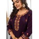 Rich Deep Purple Straight Roman Silk Embroidered With Mirror Work Kurta Set with Dupatta | Traditional collection | Ethnic | Festive wear Rich Deep Purple Straight Roman Silk Embroidered With Mirror Work Kurta Set with Dupatta | Traditional collection | Ethnic | Festive wear