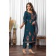 Blue Roman Silk Straight Embroidered With Mirror Work Kurta Set with Dupatta | Traditional Collection | Ethnic | Festive wear Blue Roman Silk Straight Embroidered With Mirror Work Kurta Set with Dupatta | Traditional Collection | Ethnic | Festive wear