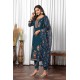Blue Roman Silk Straight Embroidered With Mirror Work Kurta Set with Dupatta | Traditional Collection | Ethnic | Festive wear Blue Roman Silk Straight Embroidered With Mirror Work Kurta Set with Dupatta | Traditional Collection | Ethnic | Festive wear