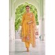 Mustard yellow Poly Organza Flared Embroidered With Handwork Kurta Set with Dupatta | Traditional Collection | Embroidery work | Ethnic