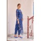 Rich Blue Pure Tabby Digital Printed Straight Embroidered Kurta Set with Dupatta | Traditional Collection | Ethnic | Festive wear 