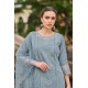 Grey Roman Silk Straight-cut Embroidered Kurta Set with Dupatta | Traditional Collection | Elegant | Classy | Festive wear 