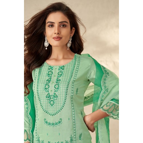 Mint Green Roman Silk A-Line Embroidered Kurta Set with Dupatta | Traditional Collection | Ethnic | Stylish and Classy Mint Green Roman Silk A-Line Embroidered Kurta Set with Dupatta | Traditional Collection | Ethnic | Stylish and Classy