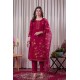 Red Roman Silk Straight Embroidered With Mirror Work Kurta Set with Dupatta | Traditional Collection | Ethnic | Festive wear Red Roman Silk Straight Embroidered With Mirror Work Kurta Set with Dupatta | Traditional Collection | Ethnic | Festive wear