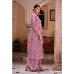 Lilac purple embroidered shrug kurti, crop top and sharara set | Traditional Collection | Elegant and Classy | Festive wear 