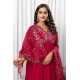 Red silk blend Flared Anarkali style embroidered kurta set with dupatta | Traditional Collection | Ethnic | Embroidery work | Festive wear 