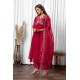 Red silk blend Flared Anarkali style embroidered kurta set with dupatta | Traditional Collection | Ethnic | Embroidery work | Festive wear Red silk blend Flared Anarkali style embroidered kurta set with dupatta | Traditional Collection | Ethnic | Embroidery work | Festive wear