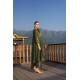 Dark green Silk Blend Anarkali Style embroidered kurta set with dupatta | Embroidery work | Traditional work | Ethnic | Festive wear 